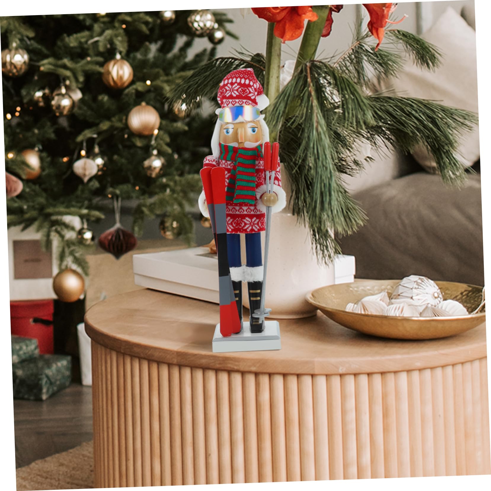 MAGICLULU 2 Pièces Casse-Noix De Ski Casse-Noisette en Plein Casse-Noix De Noël Casse-Noix en Bois Artisanat Casse-Noix en Bois Casse-Noix De Décor De Casse-Noisette Casse-Noix