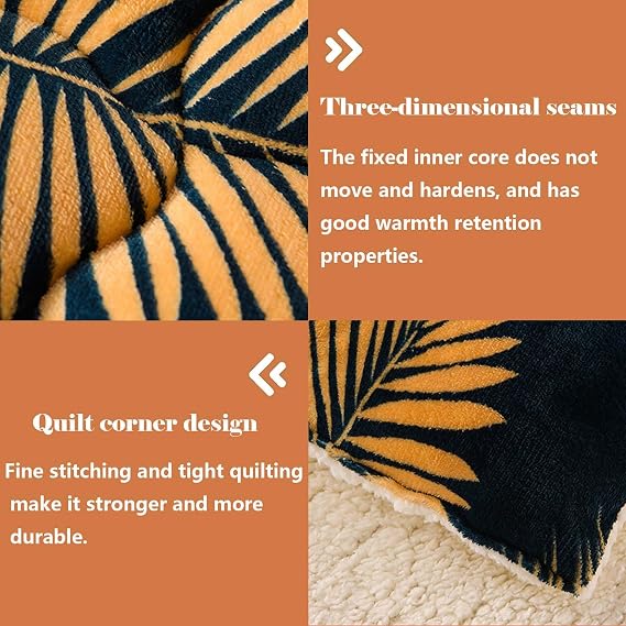 Luxurious Lamb Wool Quilt,Breathable Warm Bed Comforter, Hibiscus Double Fabric Fluffy Plush Double Sided Velvet Blanket Quilt for Cold Weather 150x200cm 2.5kg