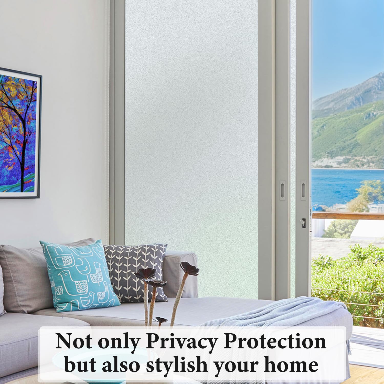 DuoFire Vidriera privacidad película de cristal No Es Adhesivo la ventana estática película DS001