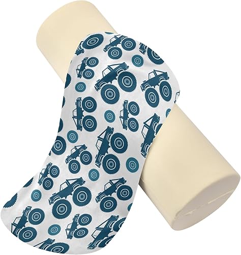 Miniatura 6 de Dark Blue Monster Trucks Plush Bolster Pillow Bedding Essentials Round Neck Roll Pillow Outdoor Round Pillows Decorative Cylinder Pillow