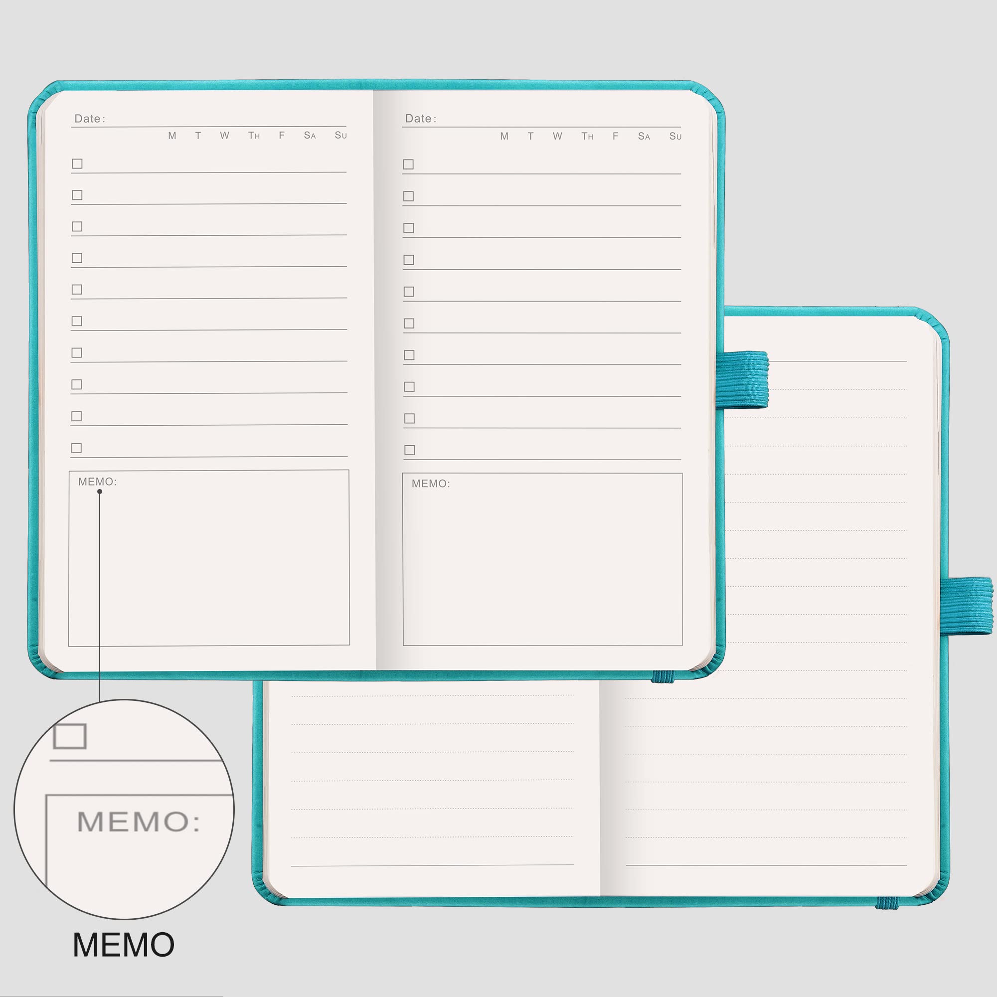 RETTACY To Do List Notebook, Pocket To Do List Planner NotePad with 192 Pages, Pen Holder, Back Pocket - Image 3