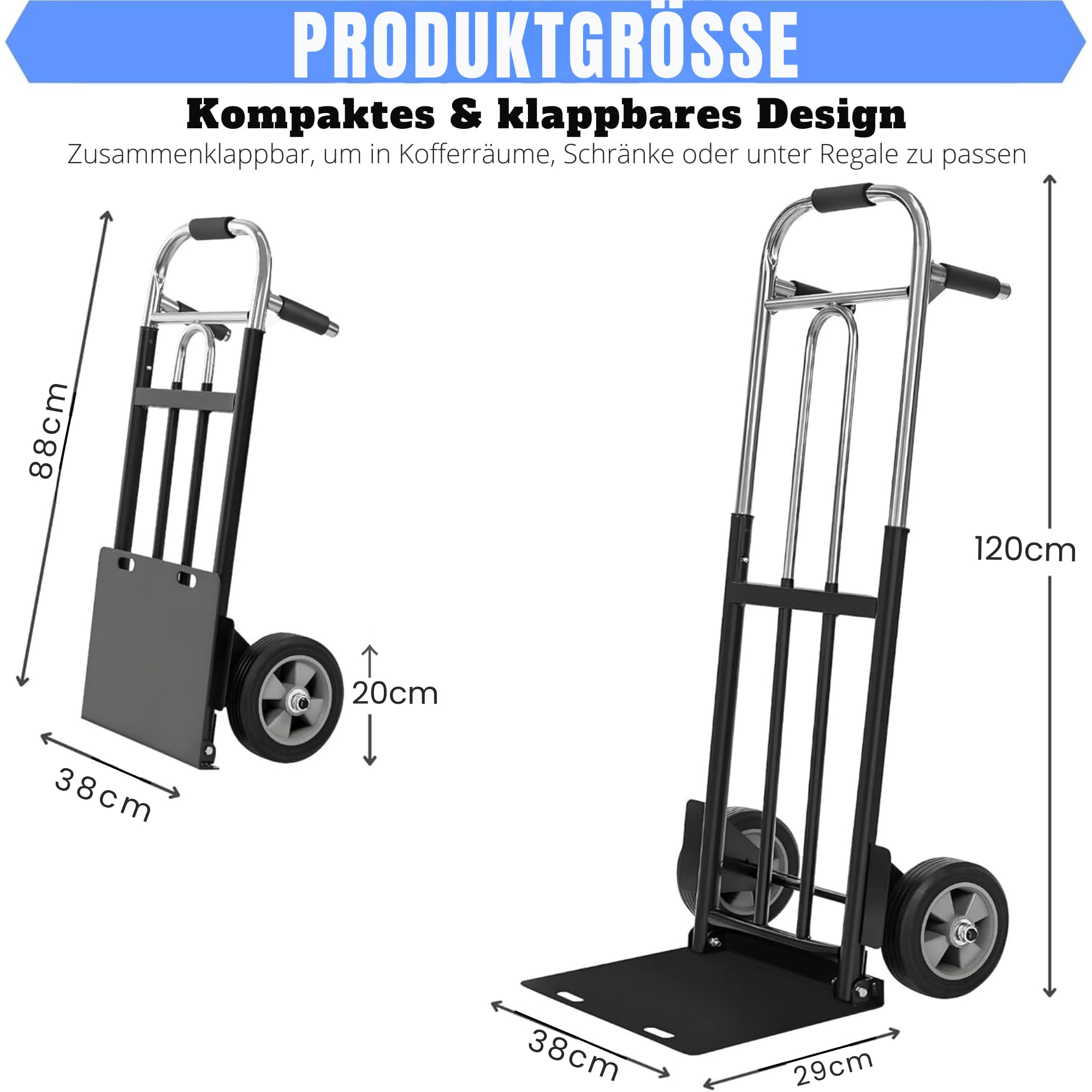 Sackkarre Klappbar Robuste 272 kg. Für Schweren Transport Mit Kompaktem Design Für Sicheres Effizientes Und Vielseitiges Bewegen