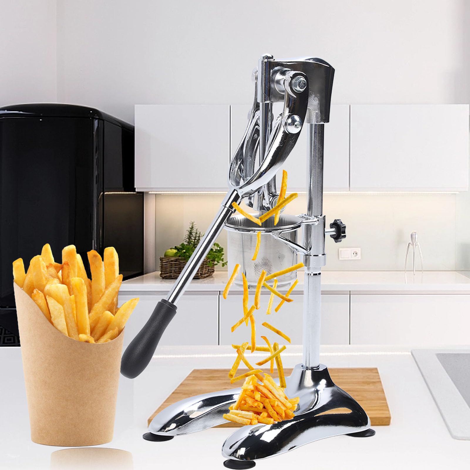 Pommes-Frites-Presse, 30 Cm Manueller Kartoffelextruder aus Edelstahl für Extra Lange Pommes Frites, mit Professioneller Pressstruktur, für Restaurants und Fast-Food-Ketten