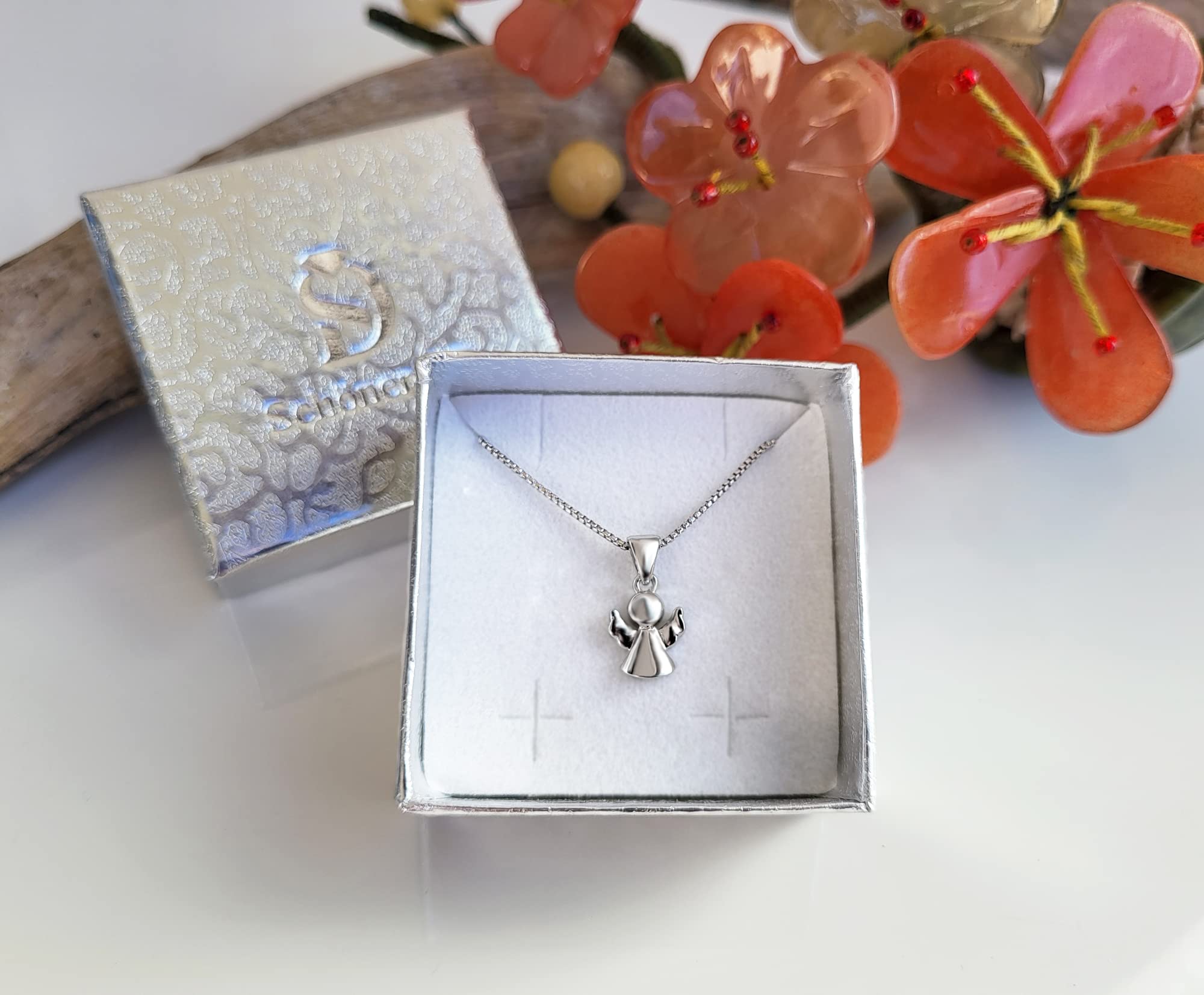 Schöner-SD - Collana in argento 925 con ciondolo a forma di angelo