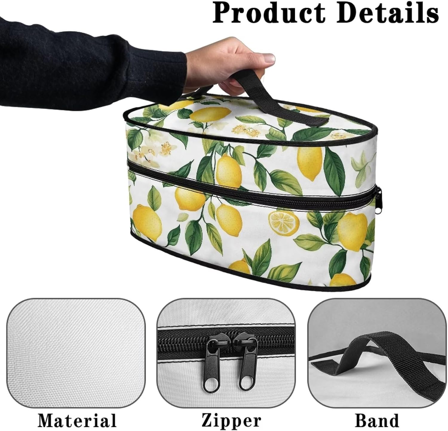 Fresh Lemon Iron Case Storage with Handle Travel Steam Iron Bag for Handheld Garment Steamer Storage Bag for Travel Clothes Steamer Universal for Most Irons Easy to Clean
