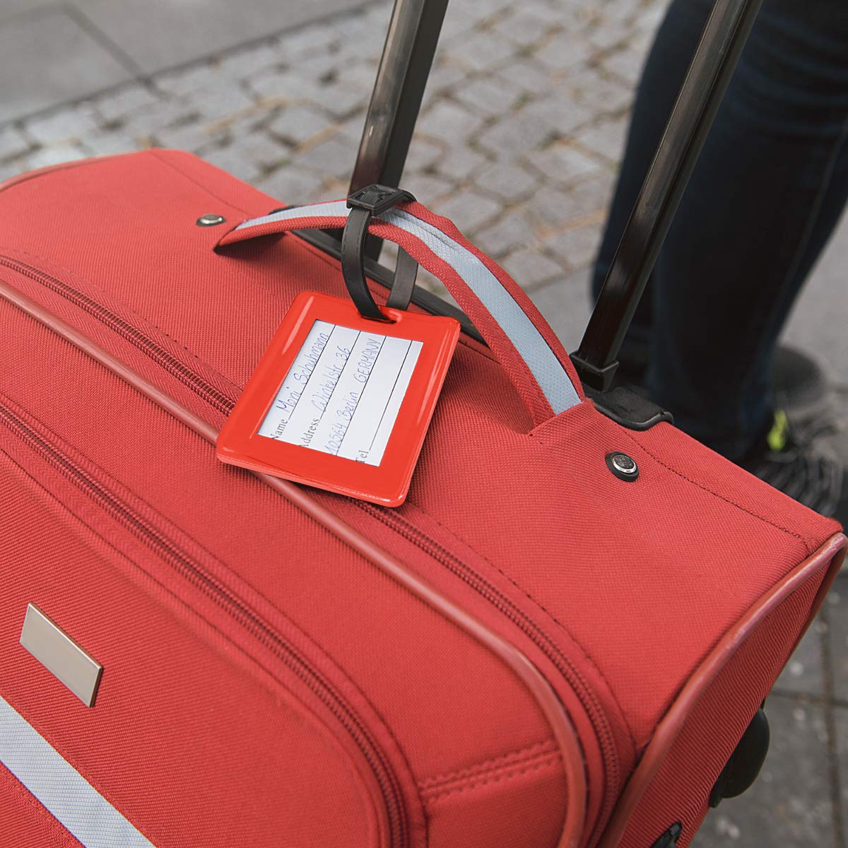 Veki Etichetta per Valigia in PVC, Etichette Viaggio Bagagli con Nome e Indirizzo, Etichetta Bagaglio per Crociera, Etichette per Bagaglio per il Aereo Bagaglio, Valigie (Multicolore A*4 Pezzi