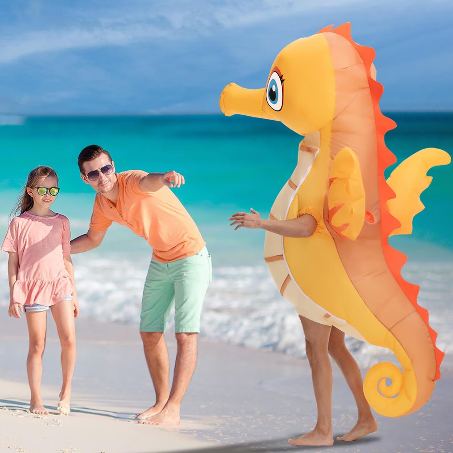 Spinosaurus Inflatable Seahorse Costume for Adult Halloween Blow Up Costume Funny Inflatable Sea Animal Costumes for Men Women - Image 3