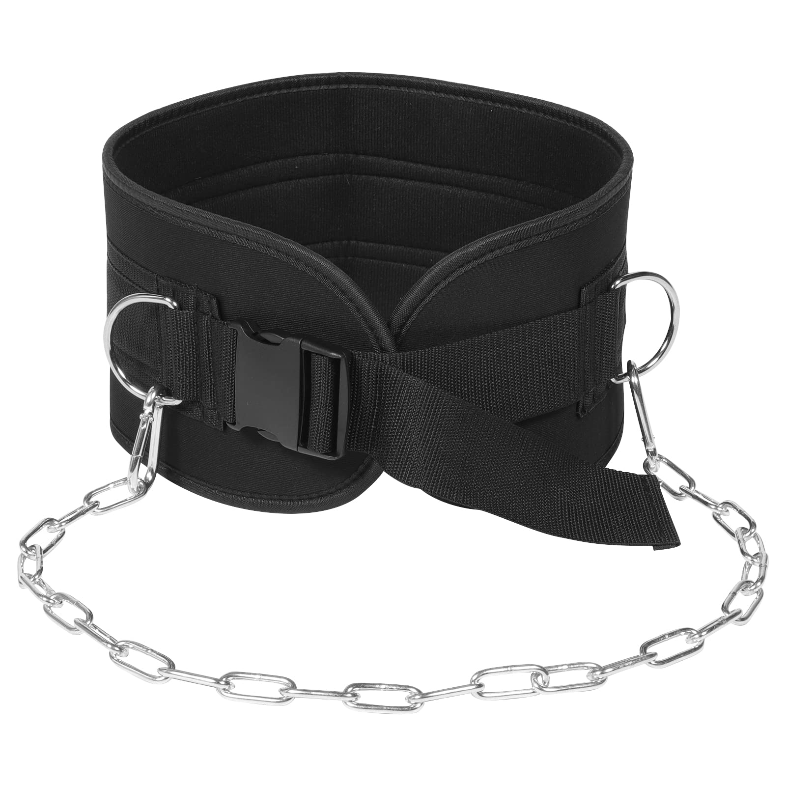 Cintura per Esercizi con Catena Lunga in Ferro e Fibbia Spessa, Cintura Zavorrata per Allenamento Pesi con Design Avvolgente e Protezione Lombare per Training Fitness