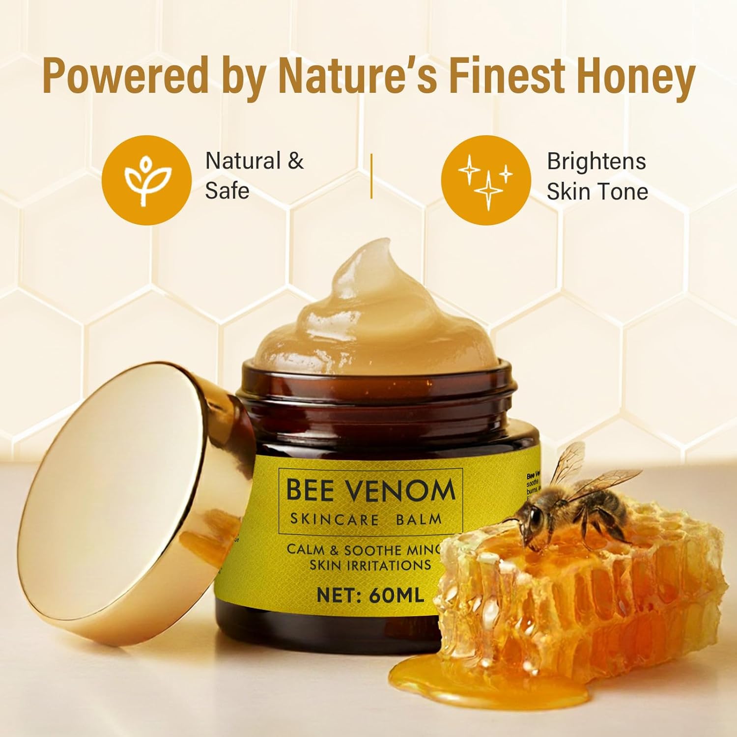 Bee Venom Skin Treatment Cream, Natural Face Lifting and Firming, Reduces Skin Blemishes, Gentle and Non-Irritating for All Skin Types,60ml - Image 6