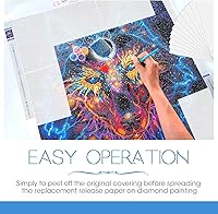 Vista 2 de ALKRITA 100 Pieces Diamond Painting Release Paper 16 x 12cm and 15 x 10cm Non-Stick Silicone Release Paper Double-Sided 5D Diamond Painting