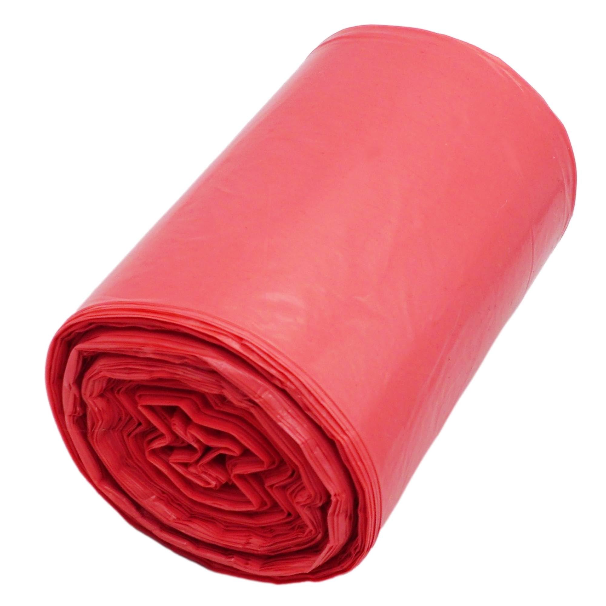 SKIR'CO (50 pcs) Garbage Bags 35 Litre, Red Refuse Sacks 50 x 60 cm, Dustbin Bags, Red Colour Bin Liners