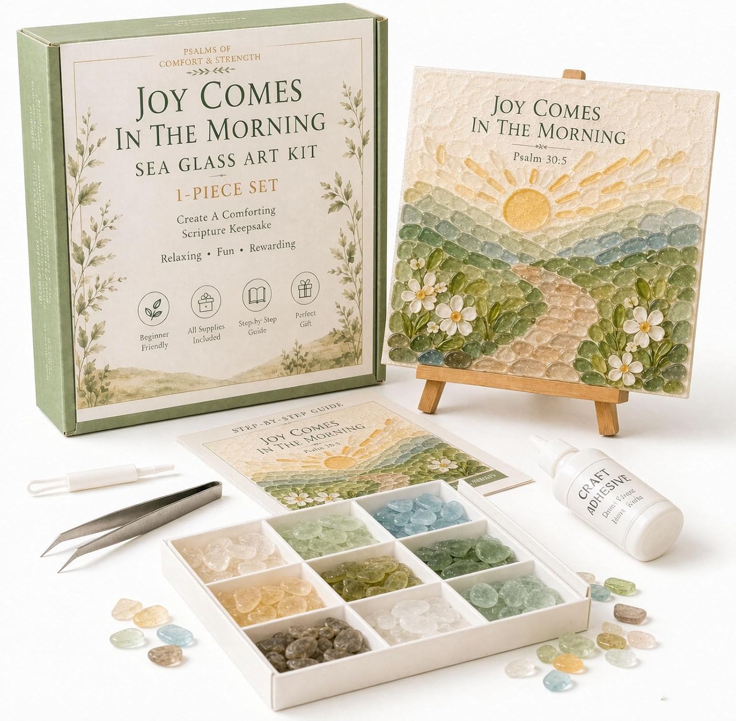 Timeless American Destinations Sea Glass Art Kit – DIY Mosaic Coastal Craft (H)