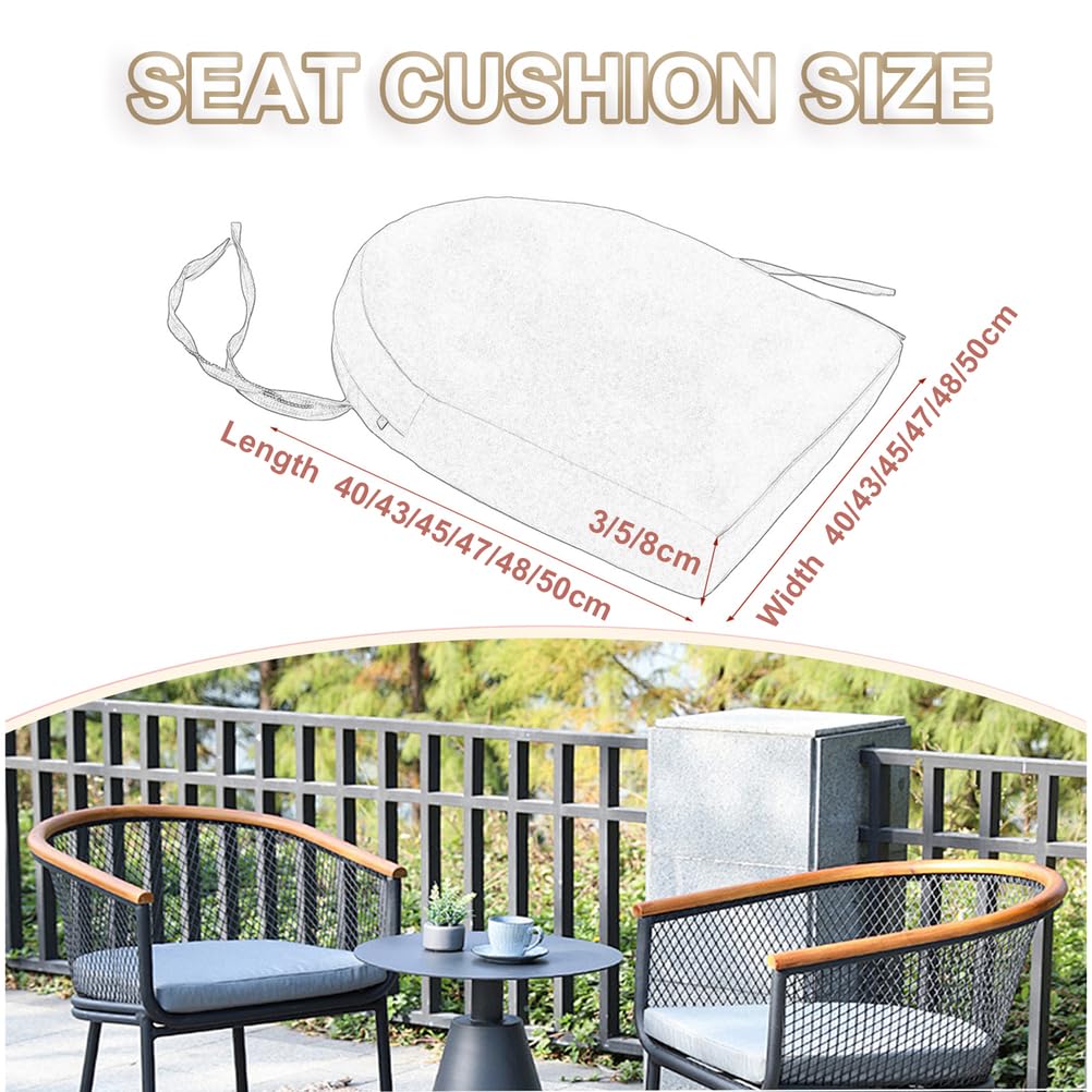 Set di 4 cuscini impermeabili per sedie a forma di U, antiscivolo, per interni ed esterni, per casa, ufficio, cucina, sala da pranzo, 50 x 50 x 3 cm, comodo supporto e lacci di sicurezza