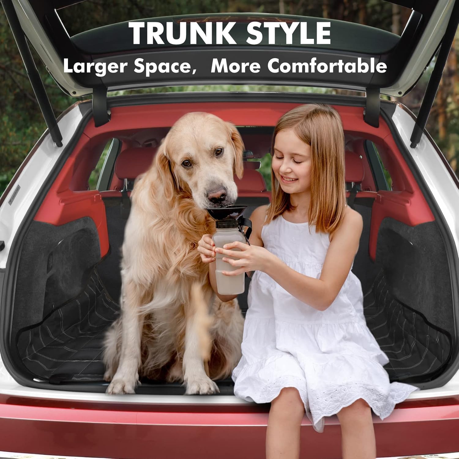 Coche Manta Perros para Life 2021-2025,Protector Coche Perros Asiento Trasero Funda Perros Coche,Orange Black