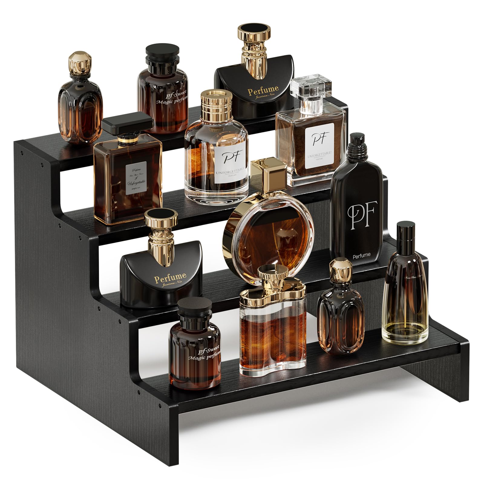 ProCase Organizador de Colonia de Madera para Hombres, Expositor de Perfumes de 4 Niveles, Soporte para Fragancias, Vel…