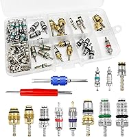 Vrasly 102Pcs A/C Valve Core Repair Kit - R12 R134a Cores + Tools for Automotive AC Systems, Tires & Refrigeration