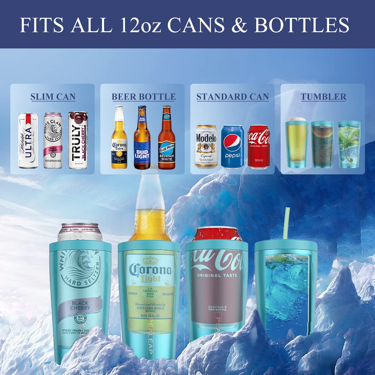 Porte Canette Métal Refroidisseur De Bière 4 En 1 - Isotherme 400ml, Ouvre- Bouteille Intégré - Cadeau Pour Amateurs De Bière Refroidisseur Bouteille De Boisson