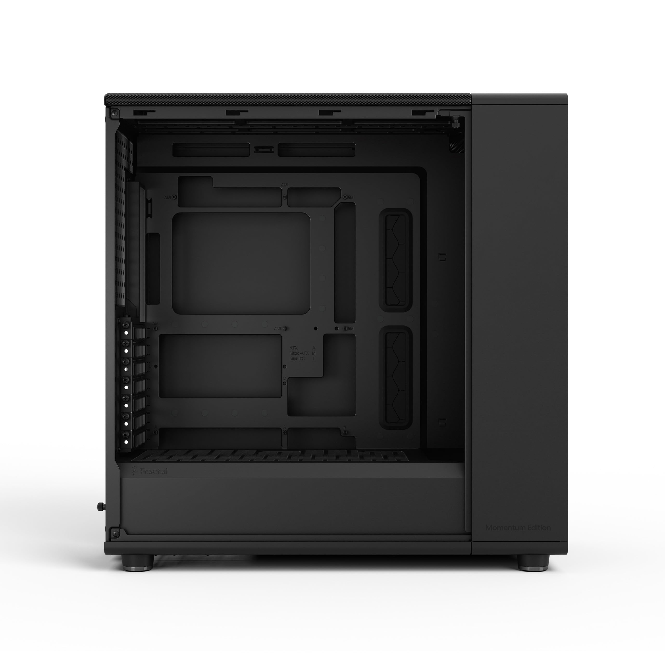 Fractal Design North XL Momentum Black - Glass Side Panel - Genuine Blackened Oak Wood Front - High Airflow PC Gaming Case - Three powerful 140mm Momentum Fans Included - ATX/E-ATX Support