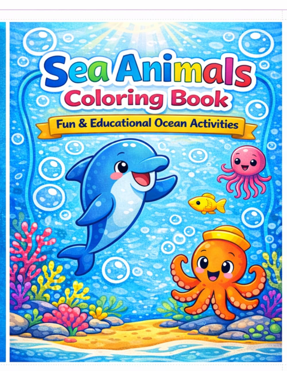 Sea Animals Coloring Book for Kids Ages 3–5: Fun Ocean Activity Book for Toddlers & Preschool