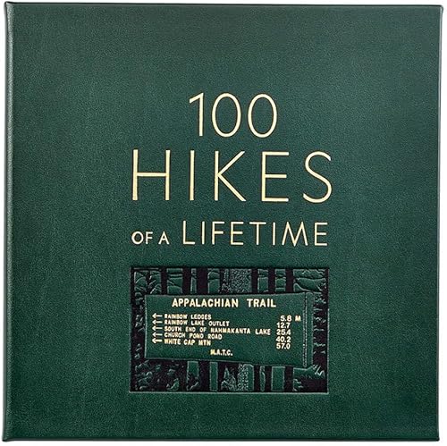 Miniatura 2 de 100 caminatas de una vida los mejores senderos escénicos del mundo - Libro encuadernado de cuero de Graphic Image verde - Edición coleccionable fina