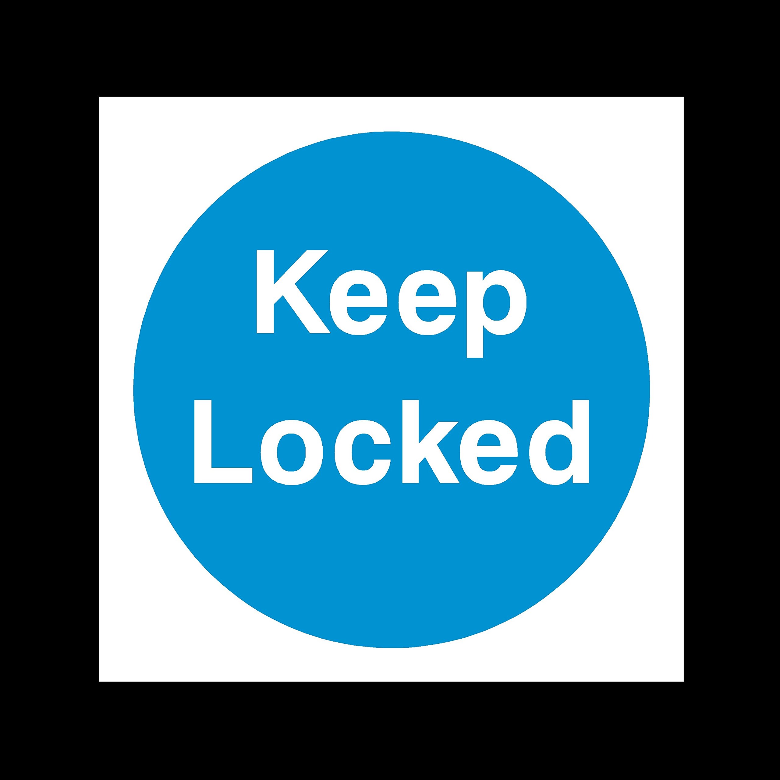 USSP&S Keep Locked Plastic Sign - Fire/Emergency/Exit/Alarm/Push/Extinguisher/Assembly