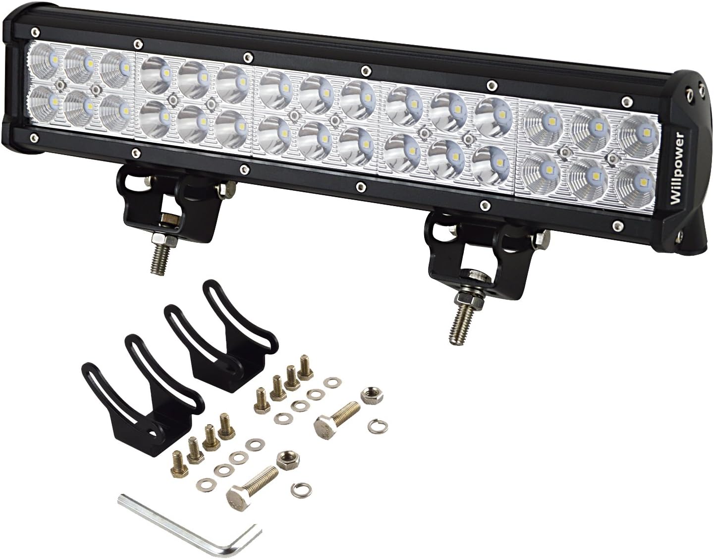 14" Inch LED Work Light Bar Spot Pod Flood Combo Driving Off-Road - Foto 6