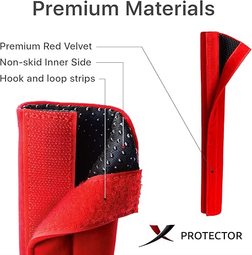 Miniatura 3 de X-PROTECTOR - Fundas para manijas de nevera 4 unidades antideslizantes para manijas de nevera de terciopelo rojo fundas de asas de primera calidad