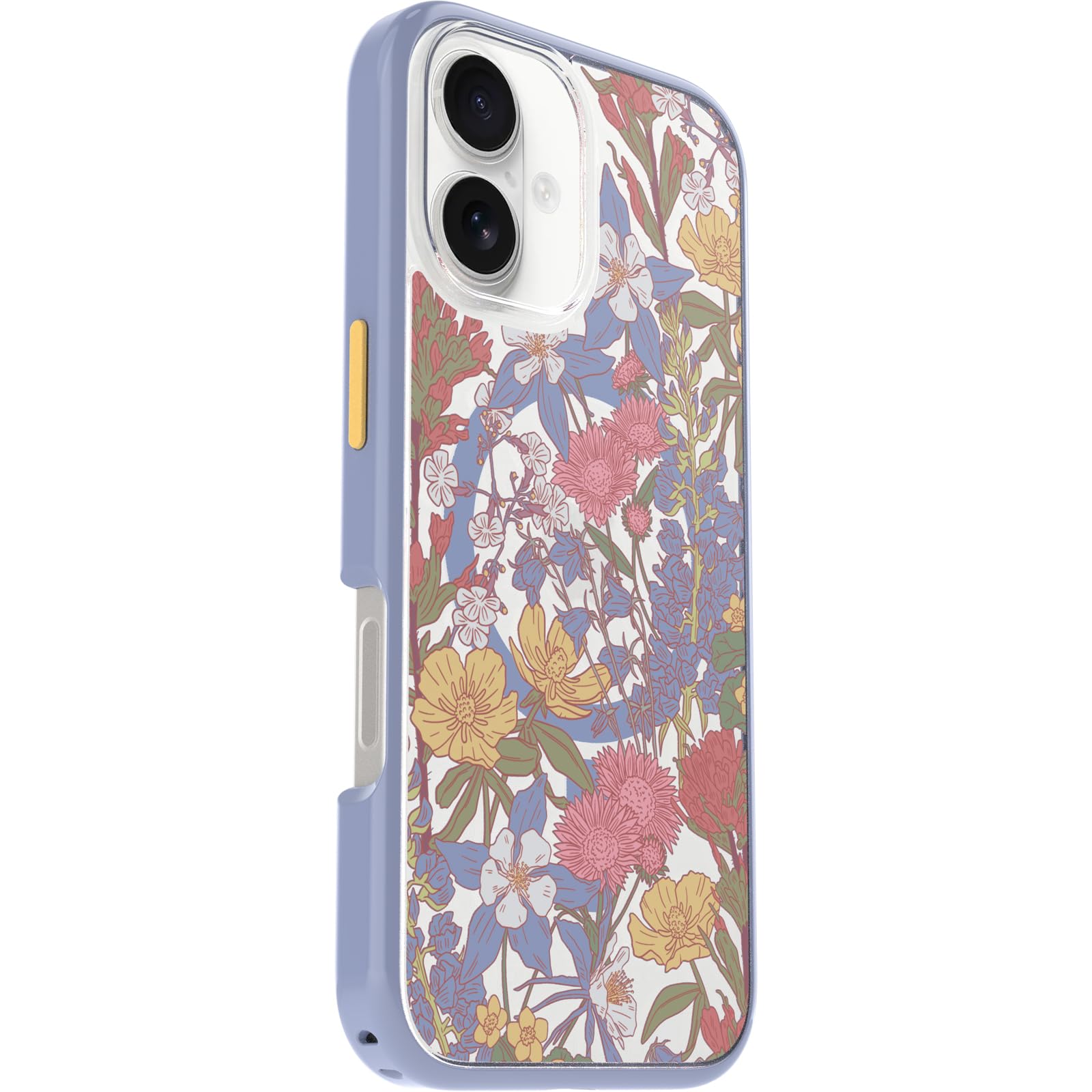 OtterBox Funda Transparente para iPhone 16 Symmetry Series - Colorado Wildflowers (Morado)