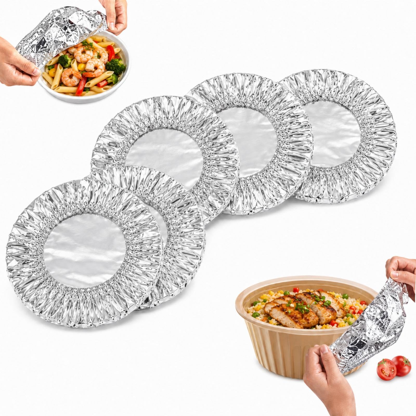 50 Pcs Repeatable Aluminum Foil Film Insulation Cover, Reusable Food Cover