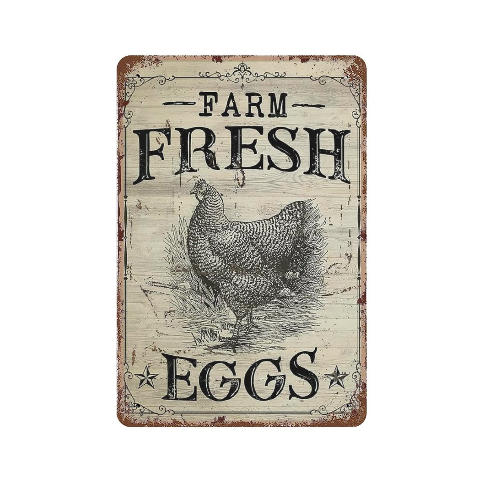 AOOEDM Chickens And Roosters Vintage Metal Sign Wall Decor Metal Plaque for Cafe Bar Pub Home Beer Retro Poster 12x8 Inch