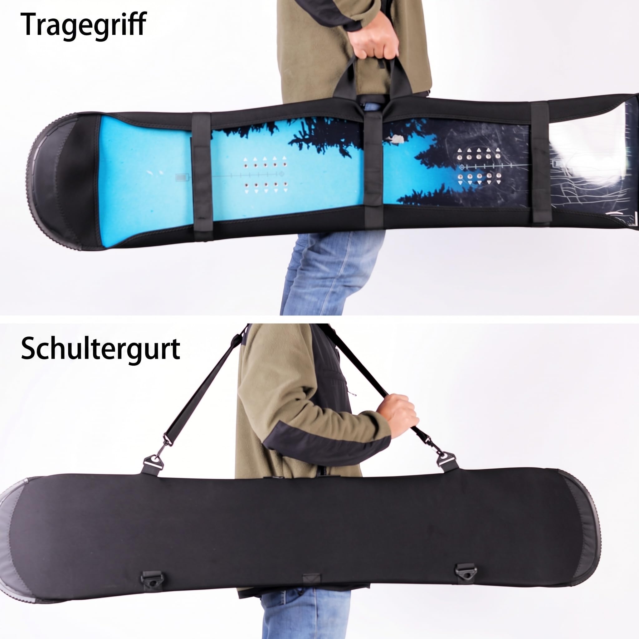 Snowboard Cover Sleeve Case Snowboard Sleeve Bag Adjustable Soft Cover with Shoulder Strap Bag with Binding