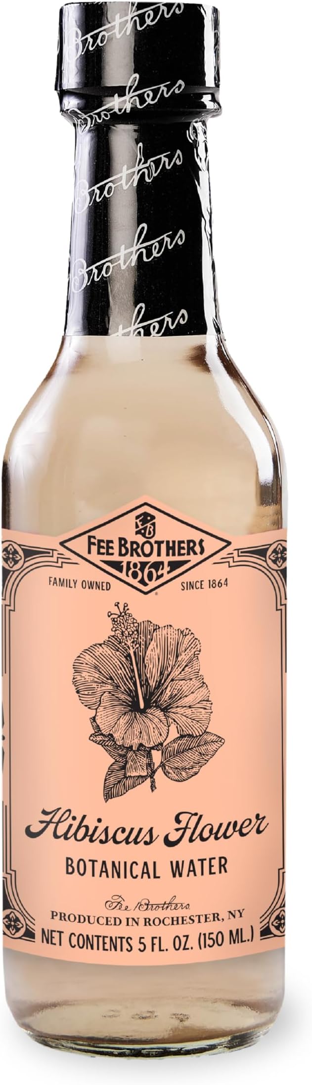 Hibiscus Flower Botanical Water - Cocktail Mixer, Aromatic Spirit and Floral Flavoring Extract, 5 fl oz