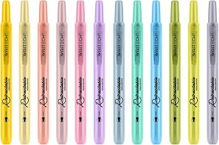 WRITECH Retractable Highlighters Bible Set: Pastel Colors Chisel Tip 12ct