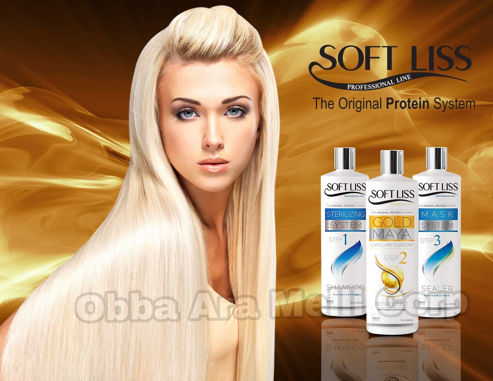 Keratin Brazilian Treatment kit 16oz Gold Maya Soft Liss "Keratina Baño de Oro" Hair Treatment Formaldehyde Free