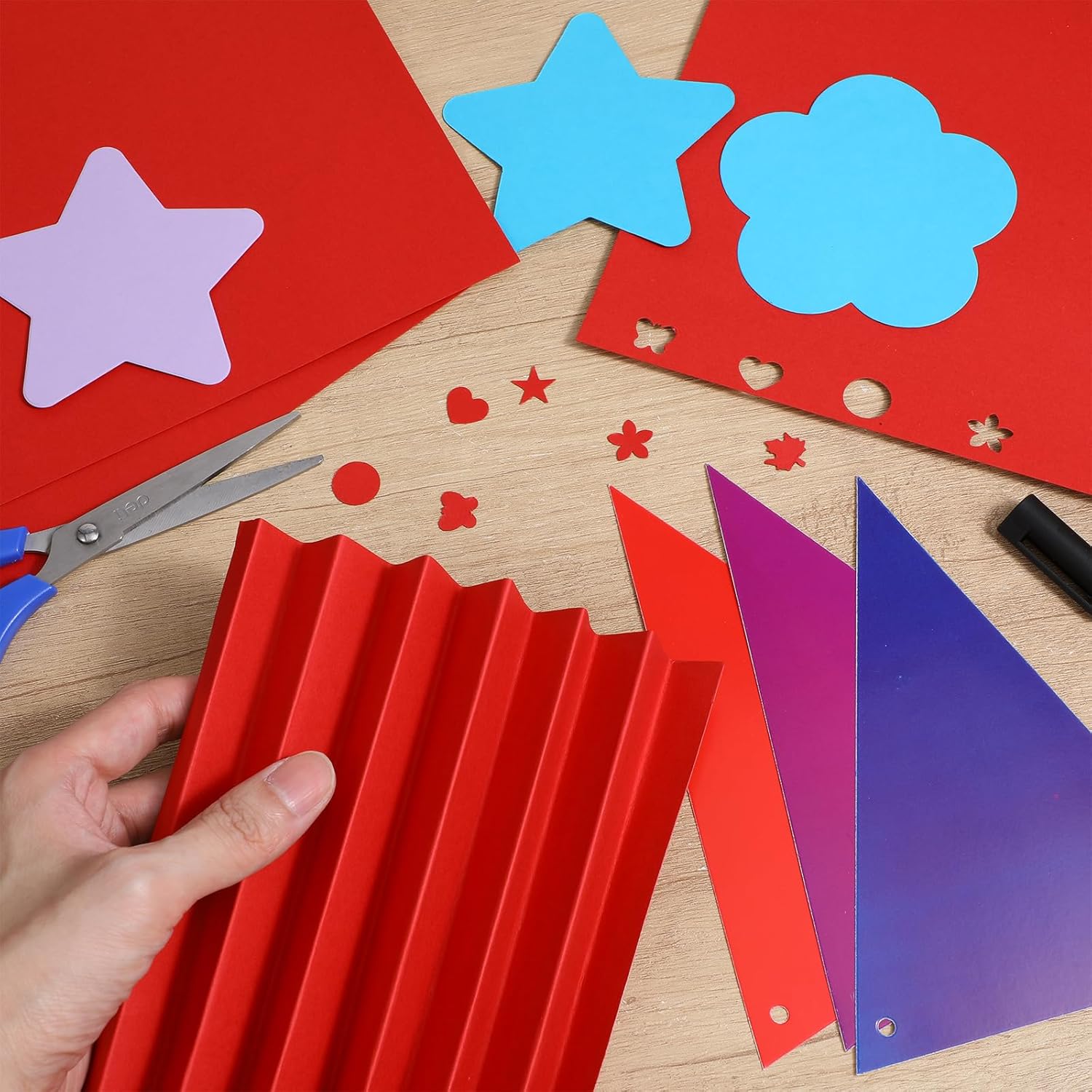 100 Sheets Red Cardstock 11.5"x11.5",220gsm Heavyweight Cardstock Paper, Thick and Smooth Card Stock Perfect for Card Making, Scrapbooking and Crafts DIY Projects (Red)