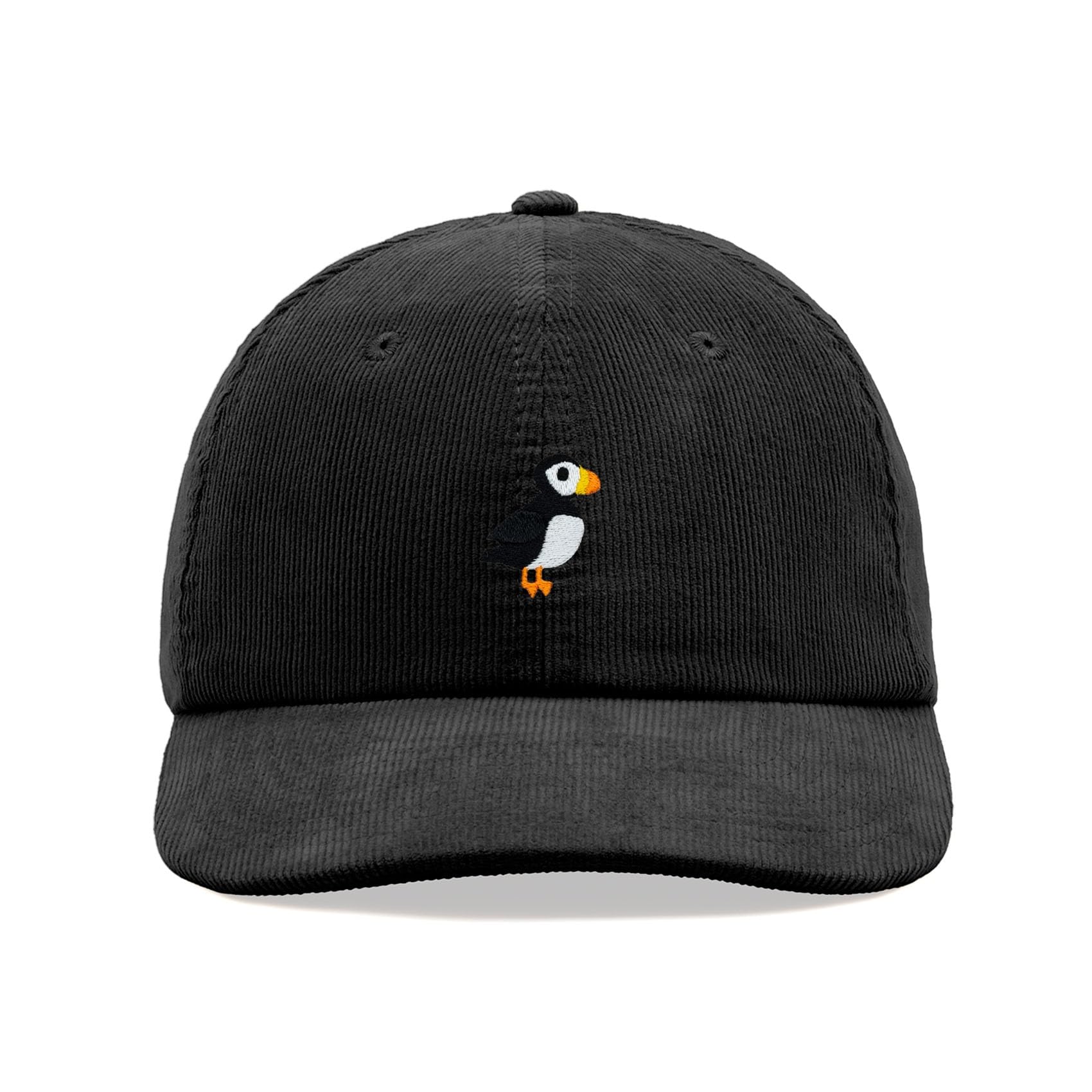 Cap Base Unisex Black Puffin Corduroy Baseball Cap Vintage Dad Hat Adjustable
