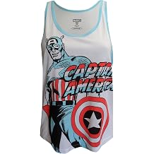 MJC Womens Marvel Comics Classic Comic Art Captain America Tank Top