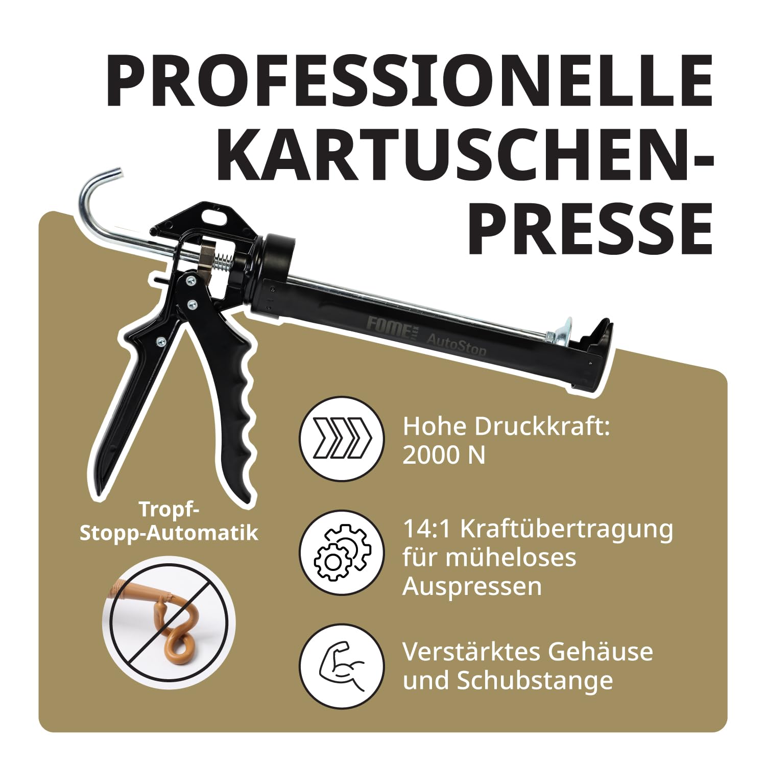 3x Parkett-Fugenfüller Kiefer + Kartuschenpistole – Acryl Dichtstoff für Holz, Parkett und Laminat, überstreichbar mit 2000N Pistole