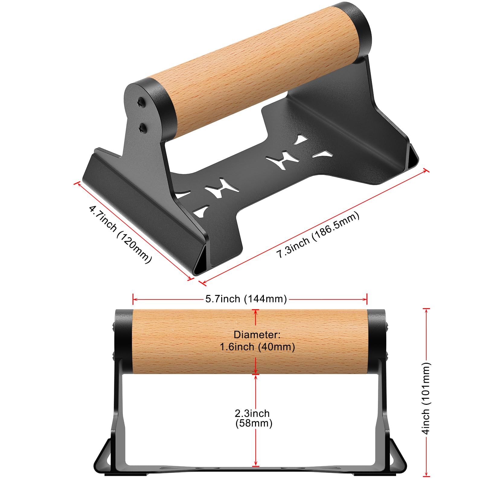 SELEWARE Les Barres de Pompes en Bois, Barres Parallèles Anti-dérapantes, Utilisées pour la Musculation et les Entraînements au sol, avec un Support Métallique Solide, Peuvent Supporter 600 Livres