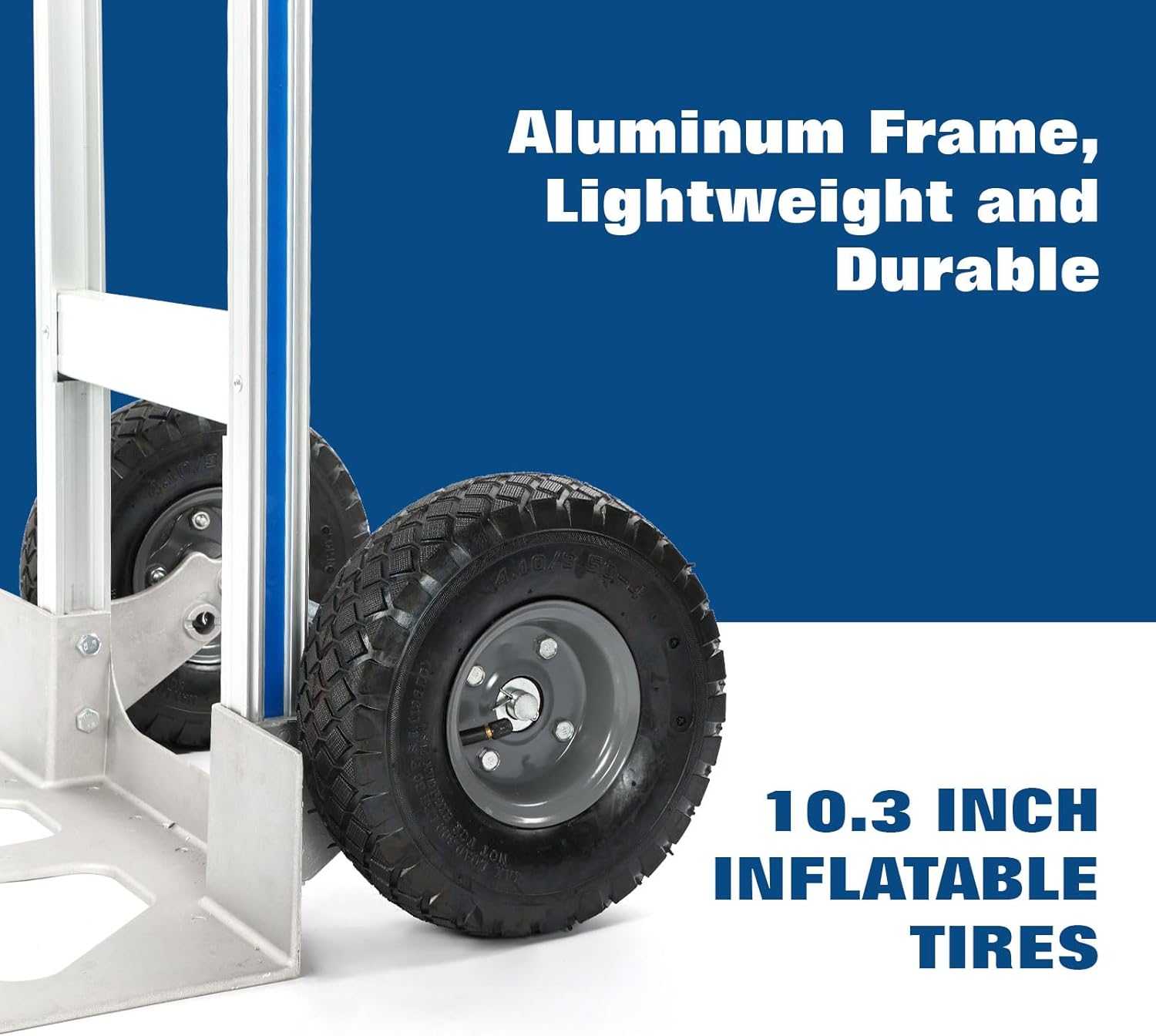 Hand Truck Heavy Duty, Hand Truck Dolly 400lbs Capacity, Dolly Cart with Pneumatic Tire for Moving Home, Workshop, Office (400LB)