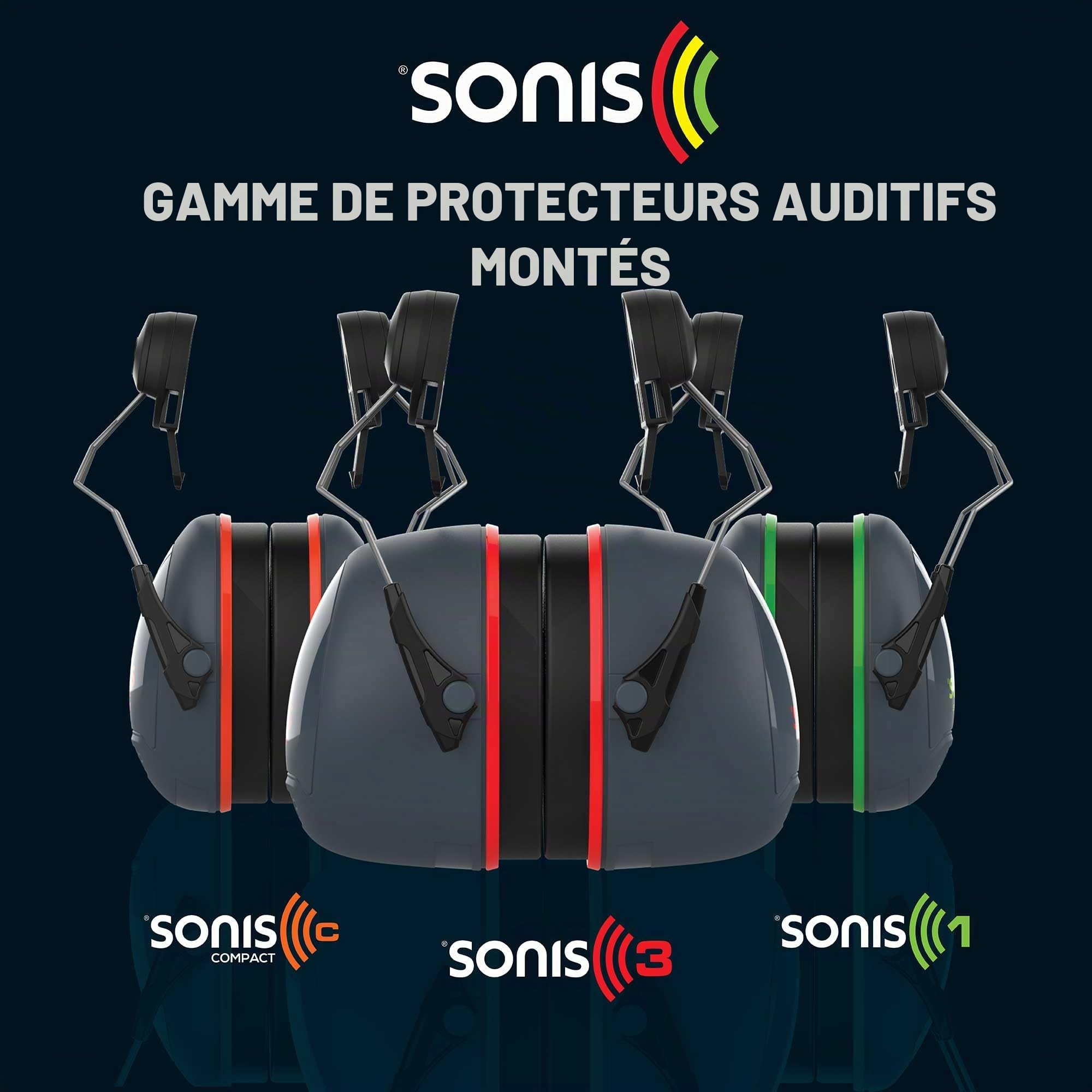 JSP SONIS Compact Casque Antibruit sur Casque, Compatible EVO, 31 dB SNR