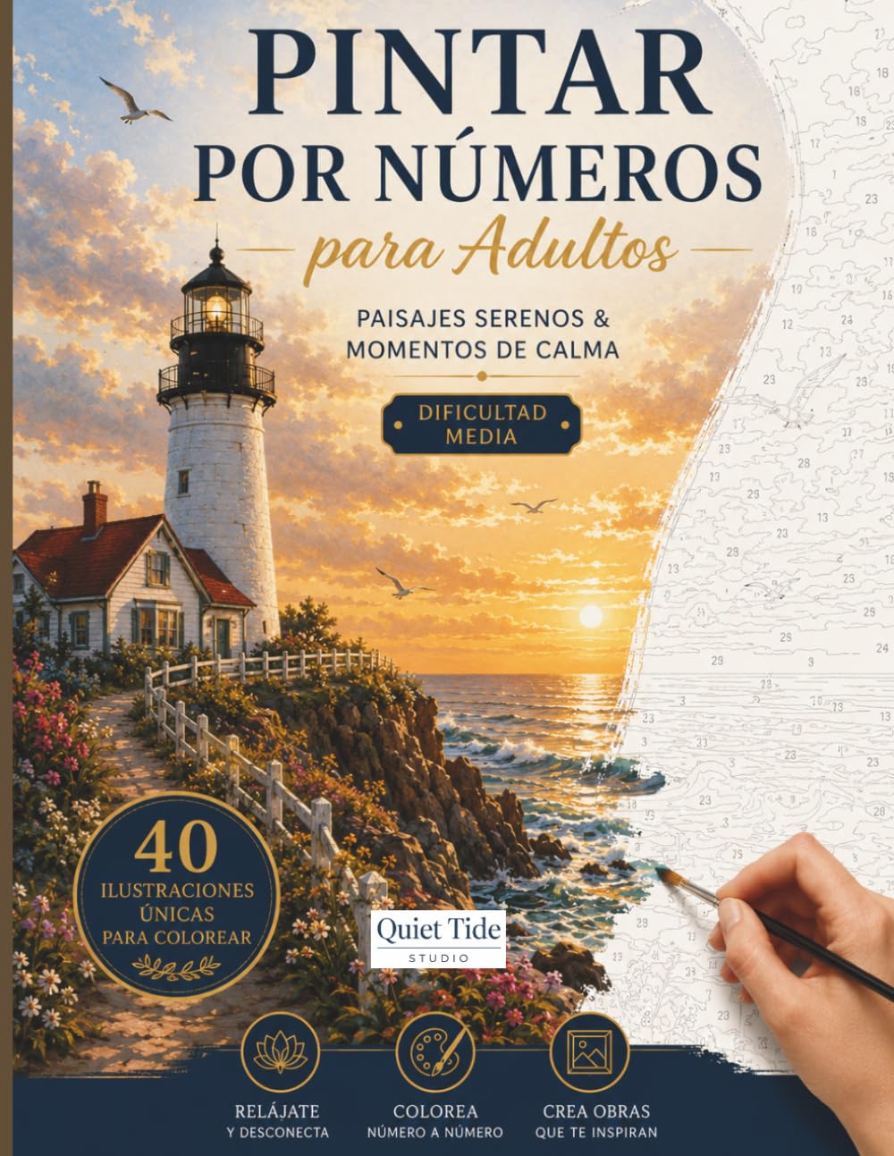 Pintar por números para adultos: Paisajes serenos y momentos de calma