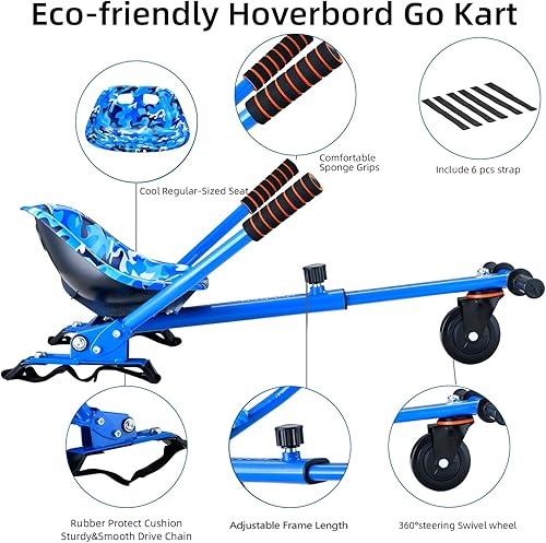 Miniatura 3 de Eco-Friendly Hoverboard Seat Attachment - Cool Seat, Swivel Wheel, Adjustable Length - Compatible with 6.5", 8", 8.5", 10" Hoverboards - Safe &