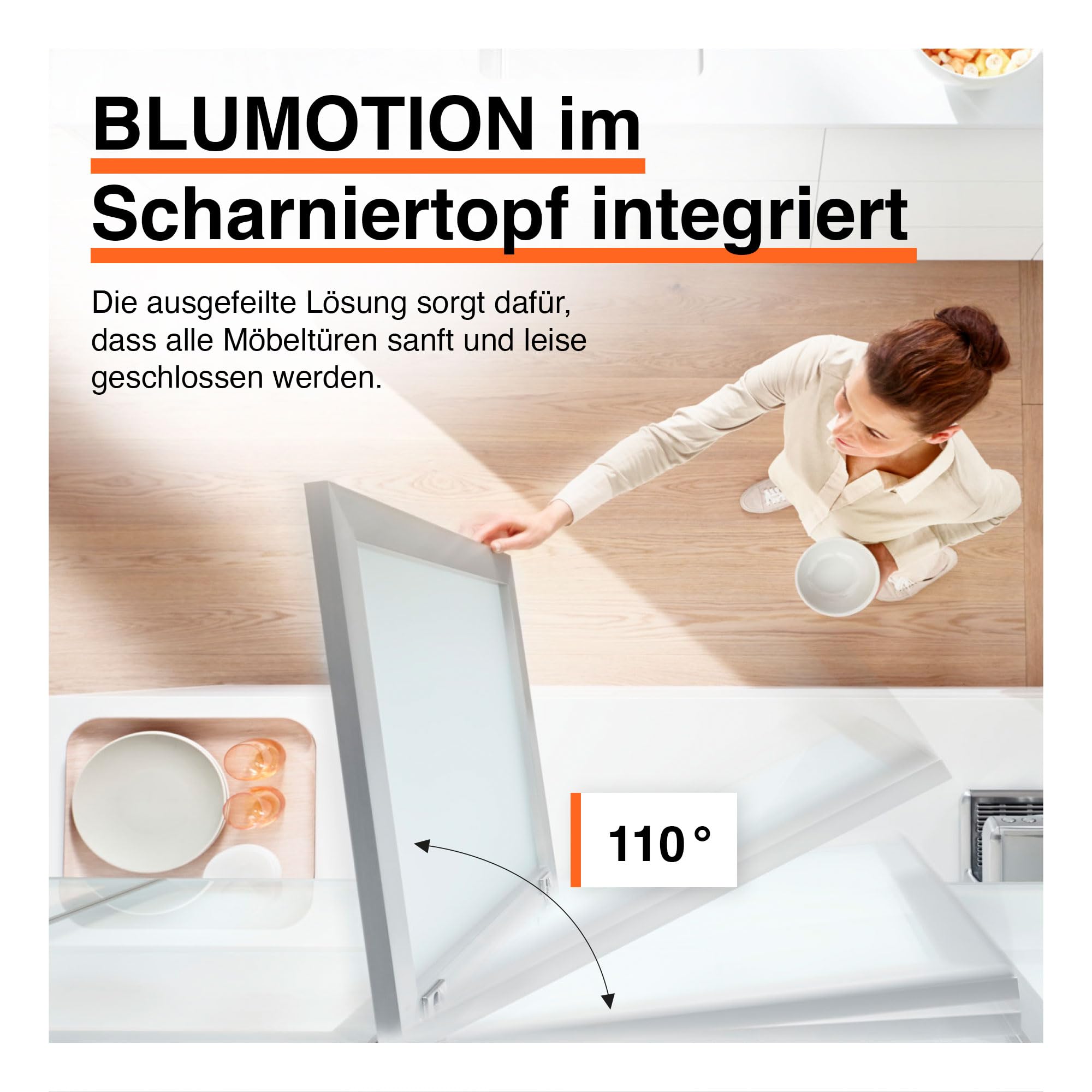 blum 10x bisagra para muebles CLIP top BLUMOTION 110° I bisagra de cazoleta Soft-close 35 mm I base en cruz CLIP montable por separado, distancia 0 mm | ajuste 3D del frente | Niquelado | angular