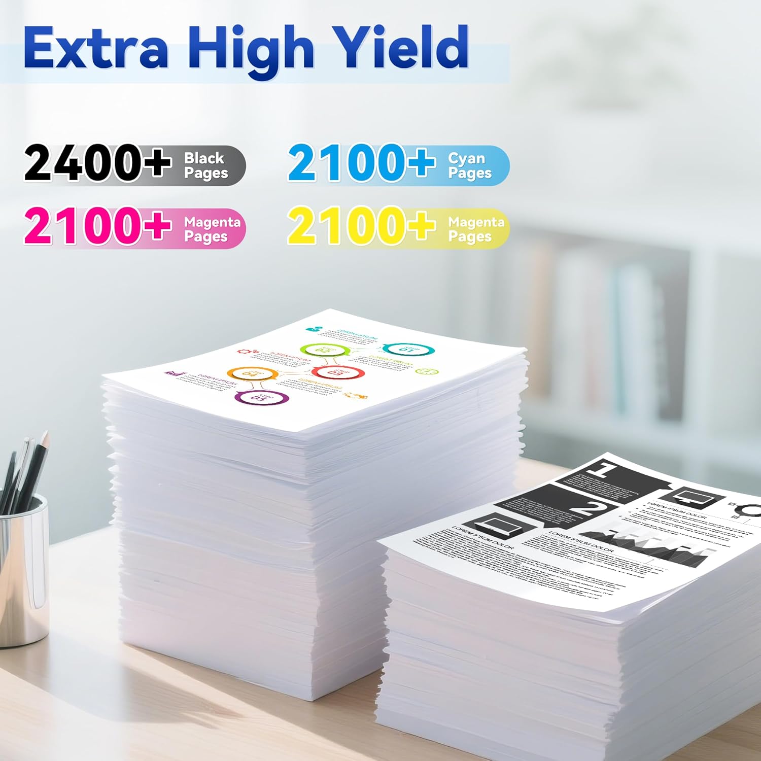 414A Toner Cartridges 4 Pack Compatible for HP 414A 414X Toner Replacement for Color Laserjet Pro MFP M479fdw M479fdn, Pro M454dw M454dn M454, M455dn MFP M480f Printers(Black/ Cyan/ Magenta/ Yellow)