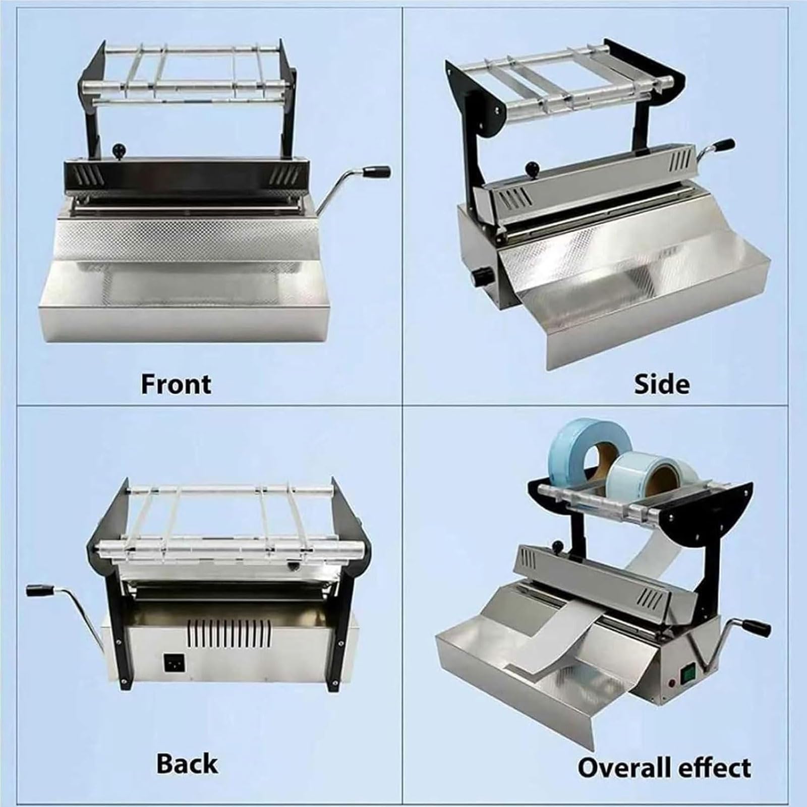Sellador de bolsas de esterilización, máquina de sellado de bolsas de laboratorio, ancho de sellado de 9.84 pulgadas, temperatura ajustable de 6 velocidades, cuchillo de doble filo, sellador térmico