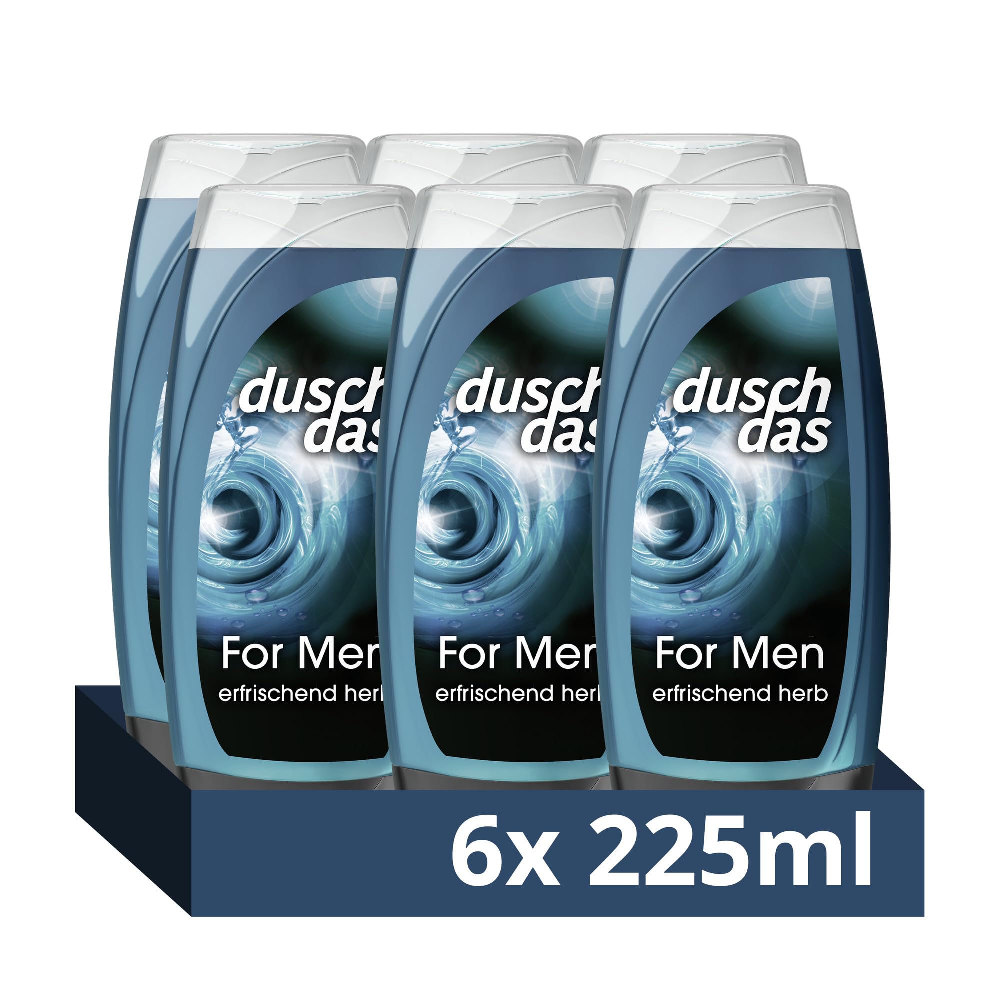 Duschdas Duschgel For Men Duschbad mit Fresh-Energy-Duftformel sorgt für eine erfrischende Dusche 6 x 225 ml