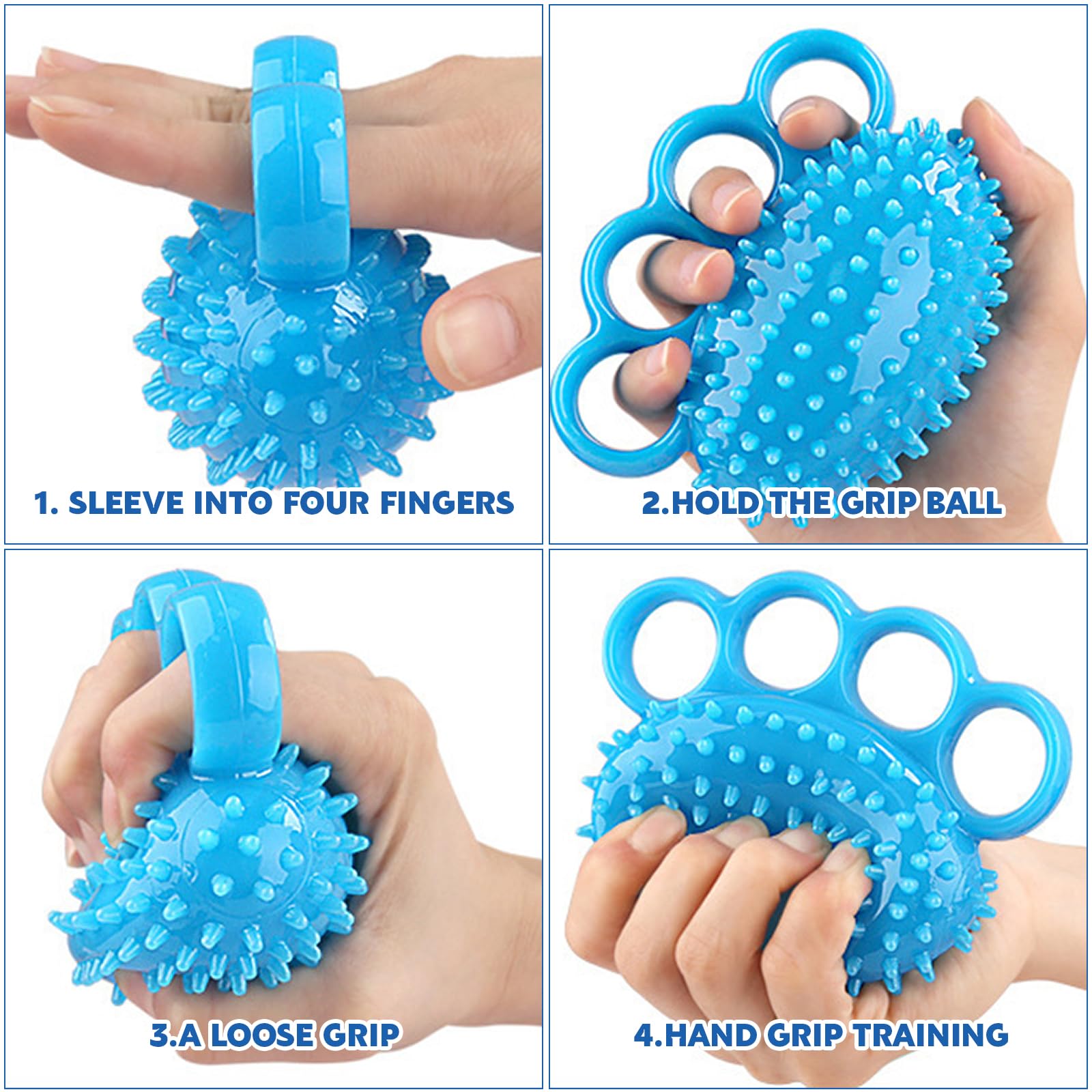 2 Pezzi Pallina Riabilitazione Mano Palline Antistress Terapeutiche con Spine Morbide Allenatore a Mano Addestratore di Dito Massaggio Ansia Stress Relief Massaggio Muscolare