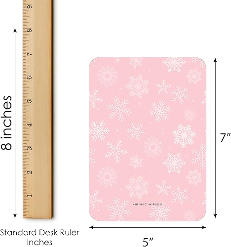 Miniatura 6 de Big Dot of Happiness Pink Winter Wonderland - Tarjetas de bingo y marcadores - Fiesta de cumpleaños de copo de nieve y juego de bingo para baby