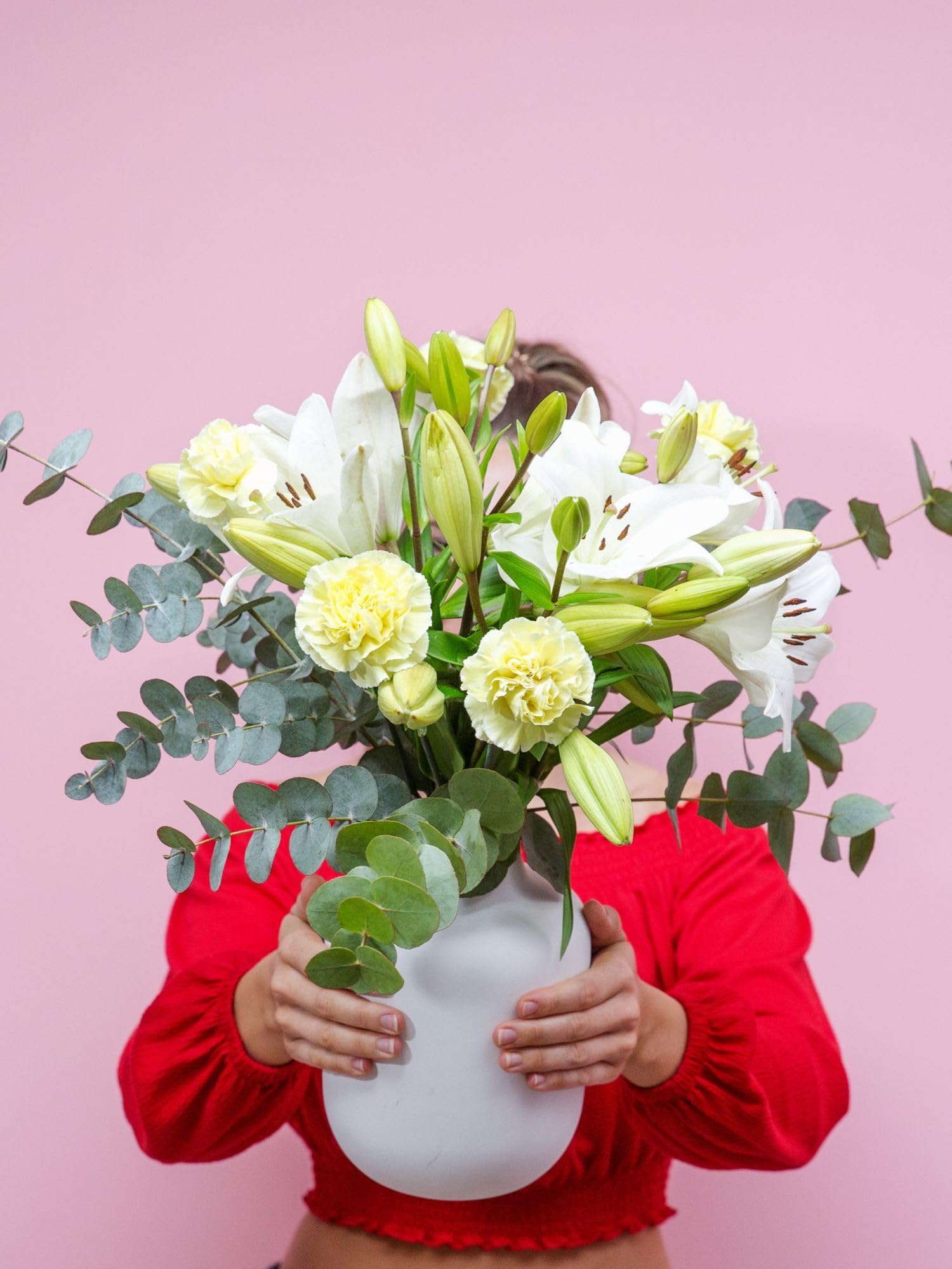 BLOOMY DAYS Blumenstrauß "Ich denk an Dich" in Weiß, mit Lilien, Nelken und, 7-Tage-Frischegarantie, Floristen-Qualität, das perfekte Geschenk bestellen